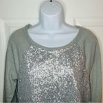 Apt. 9  Long Sleeve Sequin Front Embellished Sweatshirt Grey S Photo 1