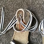 J.Crew NWOB D’Orsay Lace Up Espadrilles in Navy and White Stripe Size 7 US Shoe Photo 6