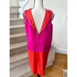 Carlisle Per Se Linen & Silk Hot Pink & Red Sheath Dress Photo 3