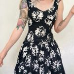 Laura Ashley Vintage Black Floral Mini Dress Fitted Silhouette Drop Waist Sweetheart Photo 11