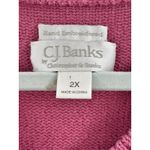 CJ Banks Cardigan Sweater Woman's 2X‎ Plus Hand Embroidered Vintage 3D Flower Pink Size XXL Photo 5