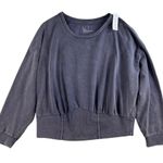 Lane Bryant  LIVI 18 / 20 French Terry Sweatshirt Cropped Wide Banded Hem Blue Photo 1