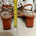 frame denim Frame Le Braxton Leather Heel Burnt Orange US 10 Strappy Sandal Fall Photo 13