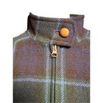 Pendleton 1980s  Green & Navy 100% Wool Vintage Front Zip Coat Women size Medium Photo 5