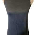 Luxe Black Asymmetrical Hem Lightweight Dressy Long Tank Top Women Sz L Photo 2
