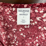 Melrose and Market NWT Faux Wrap Ruffle Sleeve Red Syrah Berry Floral Top,… Photo 5