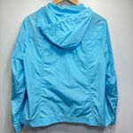 Chico's Chico’s Zenergy Robins Egg Blue Snap Front Hooded Windbreaker w Pockets Size 2/L Photo 3
