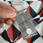 Van Heusen Women Blouse Geometric Print Multicolor XL Semi Sheer Pull Tab Sleeve Photo 4