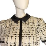 Karl Lagerfeld Abstract Plaid Dress Spread Collar Short Sleeves. Photo 1
