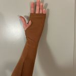 Alix NYC asymmetrical/ one shoulder Long Sleeve Bodysuit Brown Photo 4