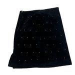 Karen Okada for David Howard Black Velvet Mini Skirt w Rhinestone Accents Size 6 Photo 3