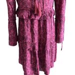 American Eagle OUTFITTERS SO CUTE!!! maroon and black long sleeve boho tiered dress Photo 8