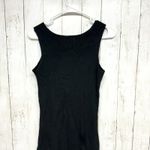 Heartloom Dress Women Size Medium Black Ribbed Vneck Knot Front Sleeveless Midi Photo 8