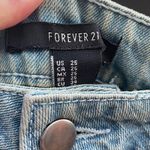 Forever 21 Light Denim Distressed Ripped Crop Jeans Photo 3