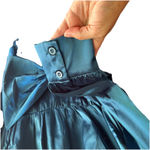 Grace Karin  Women's Tied Front Long Sleeve Blue Midi Blouson‎ Dress Small NWT Photo 2