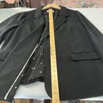 Skies Are Blue  Curvy Blazer Womens 2X Black Stretch Polka Dot Linen Notch Lapel Photo 8