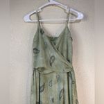 Michael Michael Kors paisley wrap front wide leg jumpsuit in sage green‎ Green Size XS Photo 4