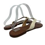 Tory Burch Thora Thong Sandals Flip Flops Patent Leather Ivory Gold Size US 8 Photo 5