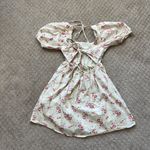 WAYF Nordstrom  Babydoll Cottage Core Floral Dress Cream Puff Sleeves Bow Size XS Photo 2