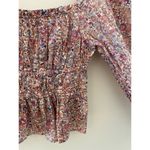 J.Crew  Puff-Sleeve Textured Cotton Top Blooming Floral Purple Pink EUC M Smocked Photo 3