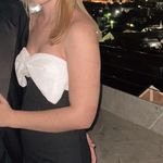 Windsor Strapless Black Dress With White Bow Photo 0