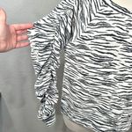 Chaser Bliss Knit Shirred Long Sleeve Raglan Pullover Zebra Photo 3