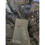 Eloquii  Lace Sequin‎ Long Sleeve Maxi Dress Gown Size 16 Black Formal Sheer NWT Photo 3