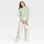 A New Day  light green ruffle sweatshirt Photo 0