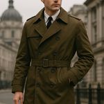 American Apparel Vintage U.S. Army Green Trench Coat 38R Military Classic Old Money Style Photo 0