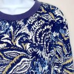 Joie  Caleigh Abstract Blue Floral Cropped Sweatshirt Size M Photo 4