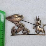 Mexico Silver Man Pulling Donkey Mule Pin Brooch Vintage Photo 6