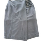 Worthington Elegant Gray blue Women's wrap midi skirt with Buckle Detail Photo 0