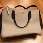 Kate Spade Cream and Black Large Leather Satchel Handbag with Crossbody Strap Photo 8
