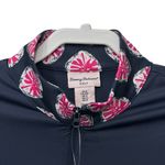 Tommy Bahama  Golf Women's Size S 1/4 Zip Short Sleeve Top Navy Blue/Pink‎ Floral Photo 1