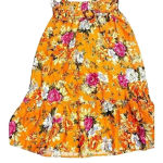 Rachel Roy‎ Floral Paperbag Waist Skirt Orange Summer Boho Chic Belted F11 Size M Photo 0