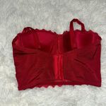 Windsor  Red Bejeweled Rhinestone Lace Crop Top Bra Bralette Bodice Corset Photo 5