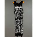 Kiara Black White Paisley Print Sleeveless Maxi Dress Faux Tie Size Large Photo 6