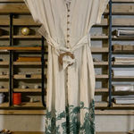 ZARA  Cream Midi Dress with Green and Yellow Accents Photo 0