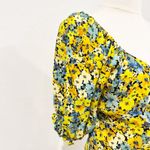 l*space L  Talia Puff Sleeve Ruffle Trim Tie Midi Wrap Dress Boho Peasant Medium Photo 4