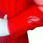 Gorgeous sexy v neck wedding gown long puffy sleeve. Red Size 12 Photo 9