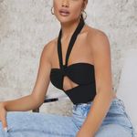 SheIn BAE Cutout Self-Tie Halter Crop Top Photo 2