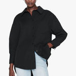 ANINE BING Mika Shirt Black 100% Cotton Button Down Minimalist Women size Medium Photo 0