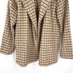Joie  Multicolor Plaid Fleece Mid Length Blazer Cardigan Coat Jacket Photo 3