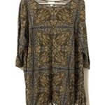 J.Jill Multicolor Paisley Print Fringe Hem Stretch Blouse Photo 0