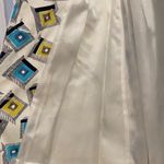 Anne Klein Mod Print Coat Geometric Retro Long Jacket Color Block Graphic S White Photo 4