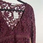Urban Outfitters NWT  Kimchi Blue burgundy lacy long sleeve mini dress Photo 2