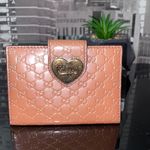 Gucci Authentic  Micro GG Guccissima Heart Card Holder Photo 3