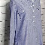 Vineyard Vines Blue & White Striped Popover Top Size Small Photo 2