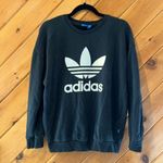 adidas Originals Women's Trefoil logo Crew pullover black Sweatshirt Photo 2