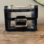 Clear, see through, transparent bag with black trim gold detail purse Photo 1